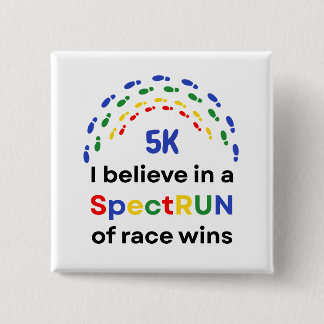 Autism Awareness Month Race Run Marathon Running 15 Cm Square Badge
