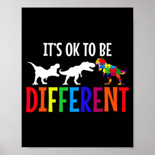 Autism Awareness Month Rex Puzzle Dino Neurodivers Poster