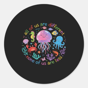 Autism awareness month sped teacher neurodiversity classic round sticker