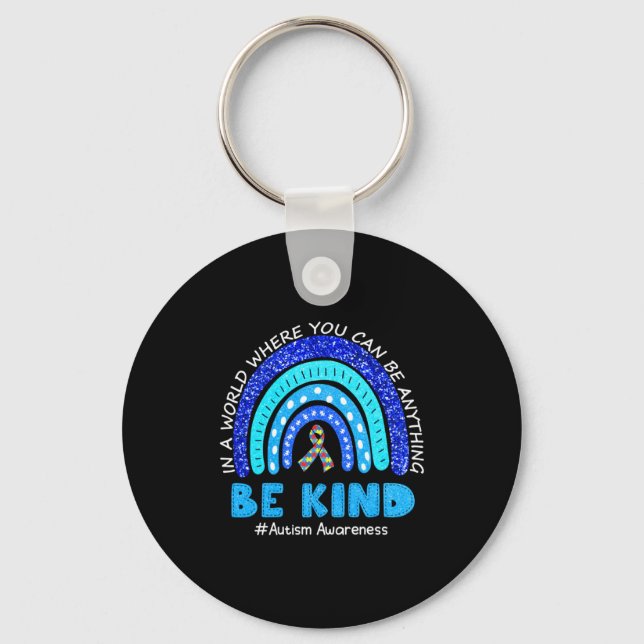 Autism Awareness Month Support Be Kind Puzzle Piec Key Ring (Front)