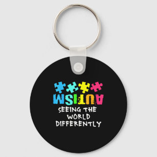Autism Awareness Month Support Seeing The World Di Key Ring