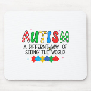 Autism Awareness Month Support Seeing The World Di Mouse Pad