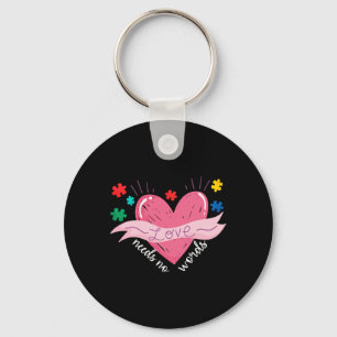 Autism Awareness Month Valentine Day Love Needs No Key Ring