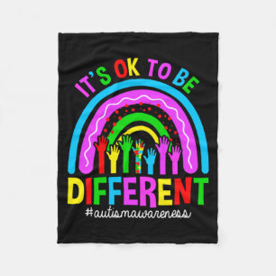 Autism Awareness Month Women Kids Be Autism Differ Fleece Blanket