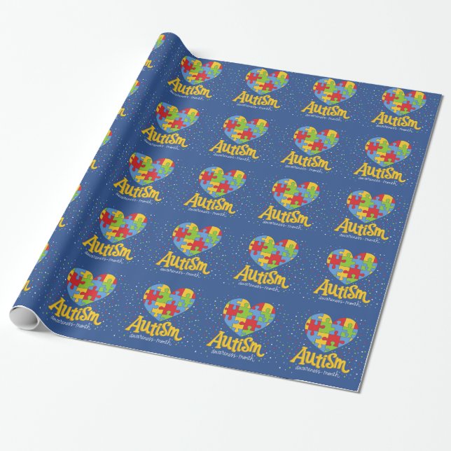 autism awareness month wrapping paper (Unrolled)