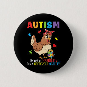 Autism Awareness Mother Chicken Different Ability 6 Cm Round Badge
