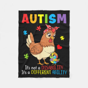 Autism Awareness Mother Chicken Different Ability Fleece Blanket