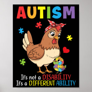 Autism Awareness Mother Chicken Different Ability Poster