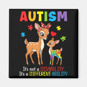 Autism Awareness Mother Deer Different Ability Puz Magnet