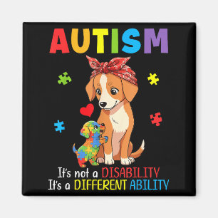 Autism Awareness Mother Dog Different Ability Puzz Magnet