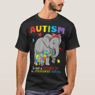 Autism Awareness Mother Elephant Different Ability T-Shirt