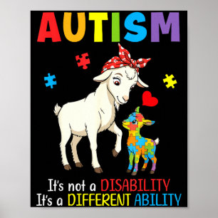 Autism Awareness Mother Goat Different Ability Puz Poster