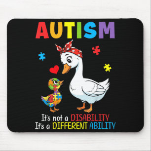 Autism Awareness Mother Goose Different Ability Pu Mouse Pad