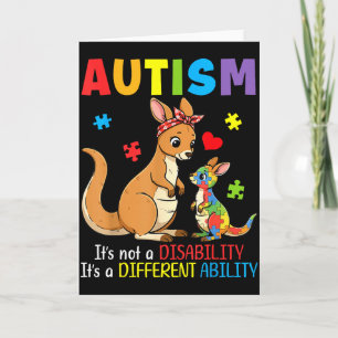 Autism Awareness Mother Kangaroo Different Ability Card