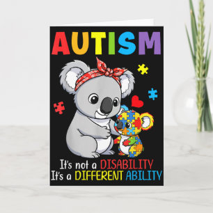Autism Awareness Mother Koala Different Ability Pu Card