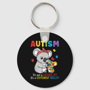 Autism Awareness Mother Koala Different Ability Pu Key Ring