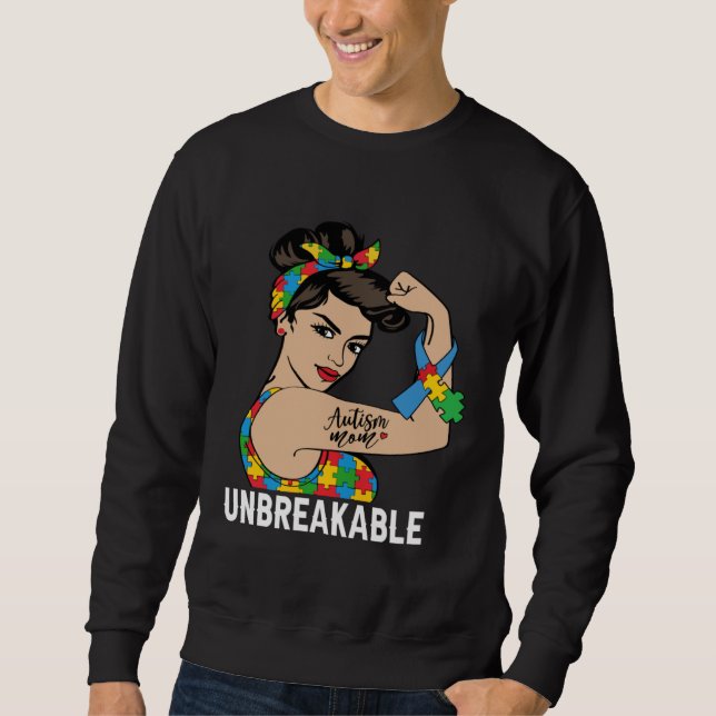 Autism Awareness Mother Mom Unbreakable Strong Wom Sweatshirt (Front)