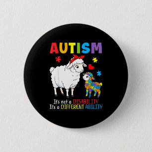 Autism Awareness Mother Sheep Different Ability Pu 6 Cm Round Badge
