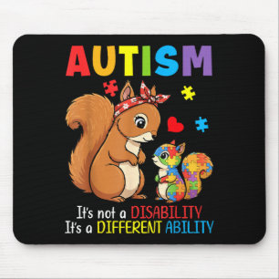 Autism Awareness Mother Squirrel Different Ability Mouse Pad