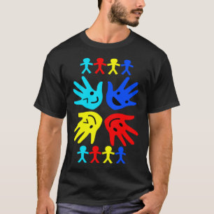 Autism Awareness Multicolored Hands Kids Autism Sp T-Shirt
