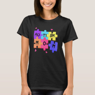 Autism Awareness Mum Autism Support Puzzle Piece R T-Shirt