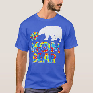 Autism Awareness Mum Bear Support Autistic Premium T-Shirt