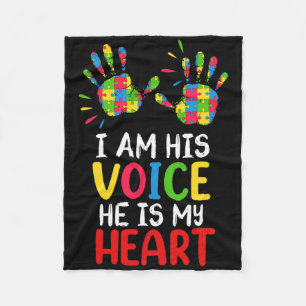 Autism Awareness Mum Dad  Fleece Blanket