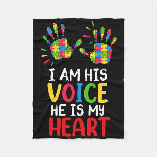 Autism Awareness Mum Dad  Fleece Blanket (Front)