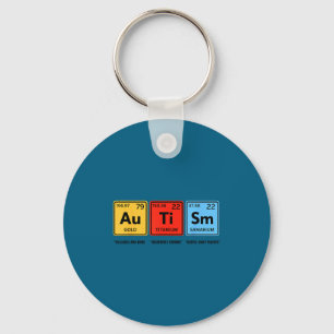Autism awareness mum dad kids elements periodic key ring