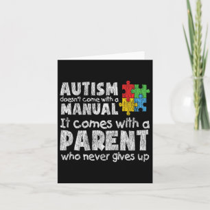 Autism Awareness Mum Dad Parents Autistic Kids Awa Card
