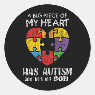Autism Awareness Mum Dad Parents Autistic Kids Awa Classic Round Sticker