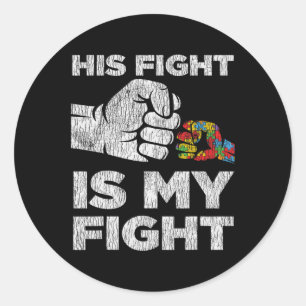 Autism Awareness Mum Dad Parents Autistic Kids Awa Classic Round Sticker