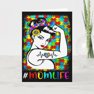 Autism Awareness Mum Life Warrior Autistic Mother  Card
