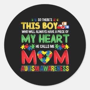 Autism Awareness Mum Mother See True Colours Classic Round Sticker