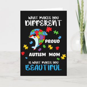 Autism Awareness Mum Proud Mother Autistic Boy Gir Card