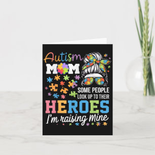 Autism Awareness Mum Raising Heroes Womens Autisti Card