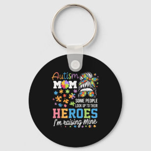 Autism Awareness Mum Raising Heroes Womens Autisti Key Ring