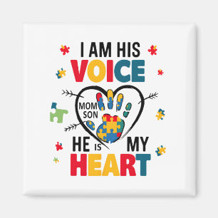 Autism Awareness Mum Shirt I Am His Voice He Is My Magnet