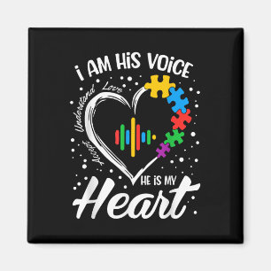 Autism Awareness Mum Shirt I Am His Voice He Is My Magnet