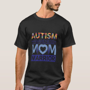 Autism Awareness Mum Warrior Heartbeat Puzzle Prid T-Shirt