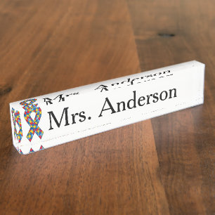 Autism Awareness Nameplate for desk
