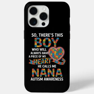 Autism Awareness Nana Puzzle Heart Grandma Gift iPhone 15 Pro Max Case