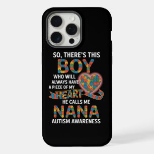 Autism Awareness Nana Puzzle Heart Grandma Gift iPhone 15 Pro Max Case