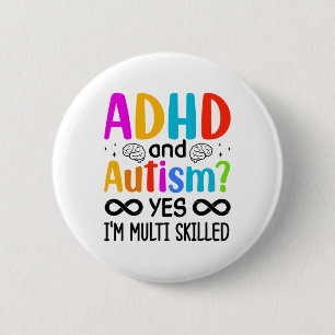 Autism Awareness Neurodivergent Audhdh 6 Cm Round Badge