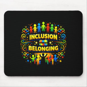 Autism awareness neurodivergent inclusion equals mouse pad