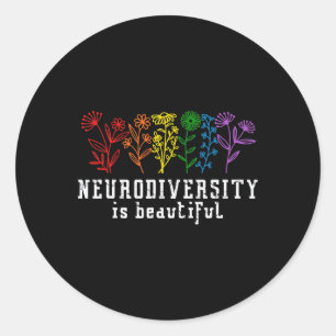 Autism Awareness Neurodiversity Is Beautiful ADHD Classic Round Sticker