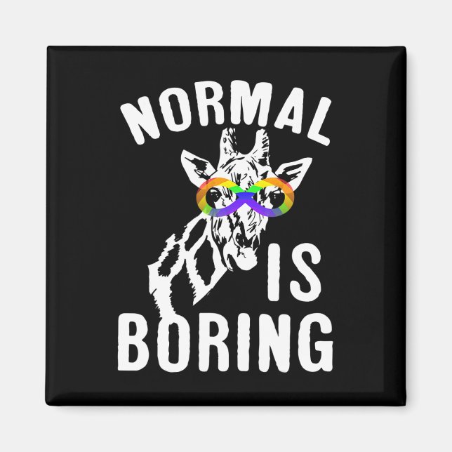 Autism Awareness Normal Is Boring Infinity Symbol  Magnet (Front)