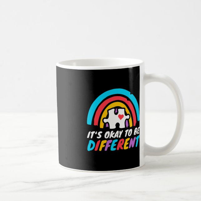 Autism Awareness Okay To Be Different Love Autisti Coffee Mug (Right)