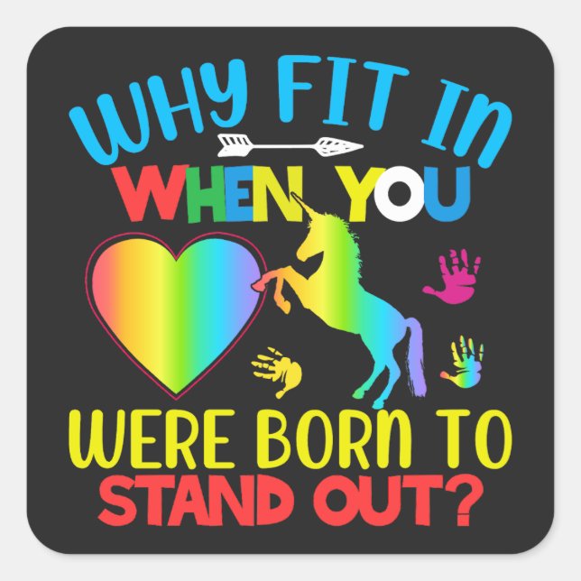 Autism awareness, Overcoming behavioural challenge Square Sticker (Front)