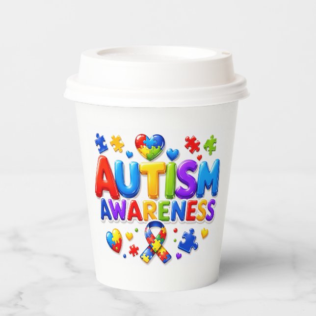 Autism Awareness Paper Cups (Front)